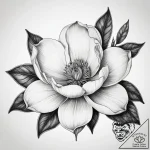 Tattoo sketch magnolia, ink illustration for… – tattoo sketch (№1758544864_0, 22.09.2025 12:41) — tattoovalue.net