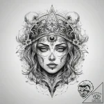 Tattoo sketch cosmic life, tattoo drawing out… – tattoo sketch (№1758545253_0, 22.09.2025 12:47) — tattoovalue.net
