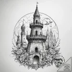 Tattoo sketch tower, tattoo flash sheet desig… – tattoo sketch (№1758546532_0, 22.09.2025 13:08) — tattoovalue.net