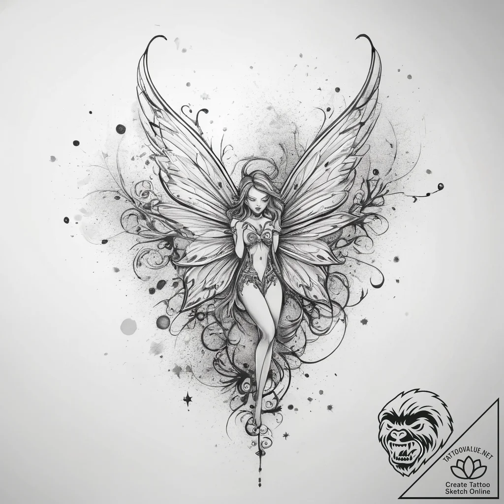 Tattoo sketch fairy dust - tattoo sketch (№1758547307_0, 22.09.2025 13:21) — tattoovalue.net