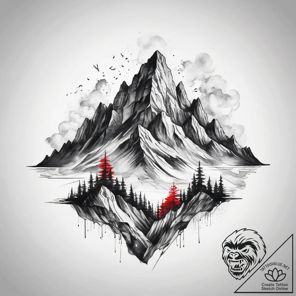 Tattoo sketch mountain, tattoo sketch design,... - tattoo sketch (№1758549256_0, 22.09.2025 13:54) — tattoovalue.net