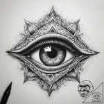 Tattoo sketch cosmic eye, concept art for tat… – tattoo sketch (№1758550146_0, 22.09.2025 14:09) — tattoovalue.net