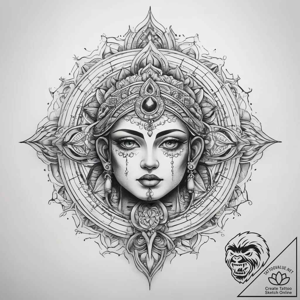 Tattoo sketch spiritual dimension - tattoo sketch (№1758550341_0, 22.09.2025 14:12) — tattoovalue.net