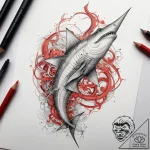 Tattoo sketch sawfish, artistic tattoo sketch… – tattoo sketch (№1758550538_0, 22.09.2025 14:15) — tattoovalue.net