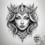Tattoo sketch cosmic kingdom – tattoo sketch (№1758550930_0, 22.09.2025 14:22) — tattoovalue.net