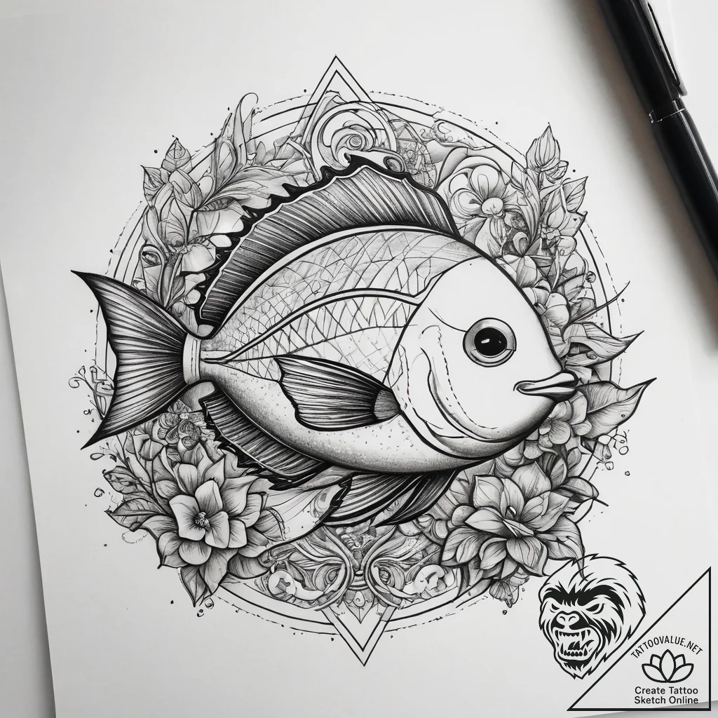 Tattoo sketch surgeonfish, tattoo flash sheet... - tattoo sketch (№1758551341_0, 22.09.2025 14:29) — tattoovalue.net
