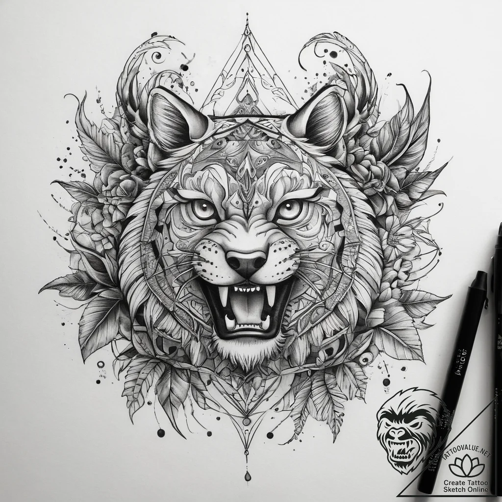 Tattoo sketch nature, ink illustration for ta... - tattoo sketch (№1758551941_0, 22.09.2025 14:39) — tattoovalue.net