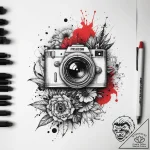 Tattoo sketch camera with a lens, tattoo sket… – tattoo sketch (№1758552332_0, 22.09.2025 14:45) — tattoovalue.net