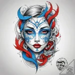 Tattoo sketch blue, tattoo line art, rough sk… – tattoo sketch (№1758553387_0, 22.09.2025 15:03) — tattoovalue.net