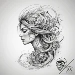 Tattoo sketch flowing lines of magic – tattoo sketch (№1758554553_0, 22.09.2025 15:22) — tattoovalue.net