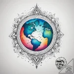 Tattoo sketch cosmic earth, concept art for t… – tattoo sketch (№1758555137_0, 22.09.2025 15:32) — tattoovalue.net
