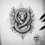 Tattoo sketch geometric snake, tattoo drawing… – tattoo sketch (№1758556645_0, 22.09.2025 15:57) — tattoovalue.net