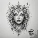 Tattoo sketch cosmic soul, tattoo sketch desi… – tattoo sketch (№1758557440_0, 22.09.2025 16:10) — tattoovalue.net
