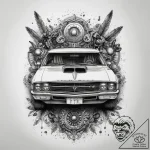 Tattoo sketch mad max v8 interceptor, tattoo… – tattoo sketch (№1758557637_0, 22.09.2025 16:13) — tattoovalue.net