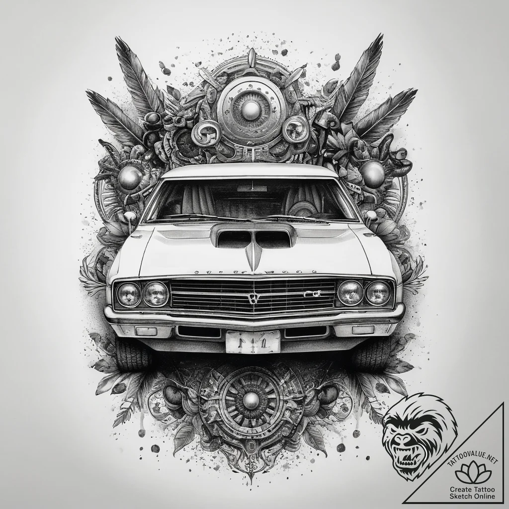 Tattoo sketch mad max v8 interceptor, tattoo... - tattoo sketch (№1758557637_0, 22.09.2025 16:13) — tattoovalue.net
