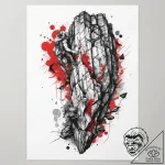 Tattoo sketch rock climbing a rock face, tatt… – tattoo sketch (№1758558030_0, 22.09.2025 16:20) — tattoovalue.net