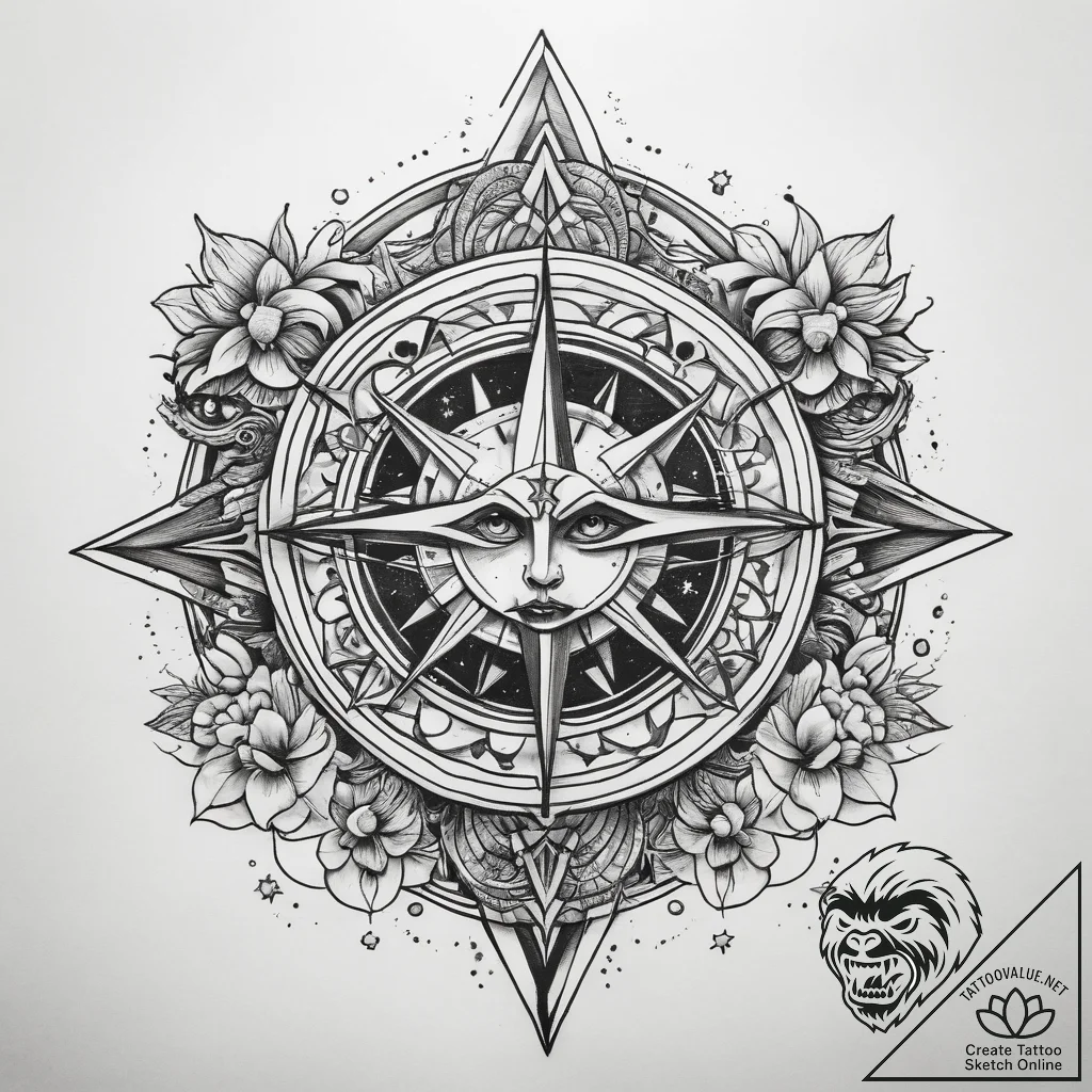 Tattoo sketch cosmos, concept art for tattoo,... - tattoo sketch (№1758558617_0, 22.09.2025 16:30) — tattoovalue.net