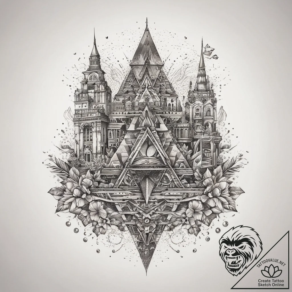 Tattoo sketch city, tattoo sketch design, on... - tattoo sketch (№1758559011_0, 22.09.2025 16:36) — tattoovalue.net