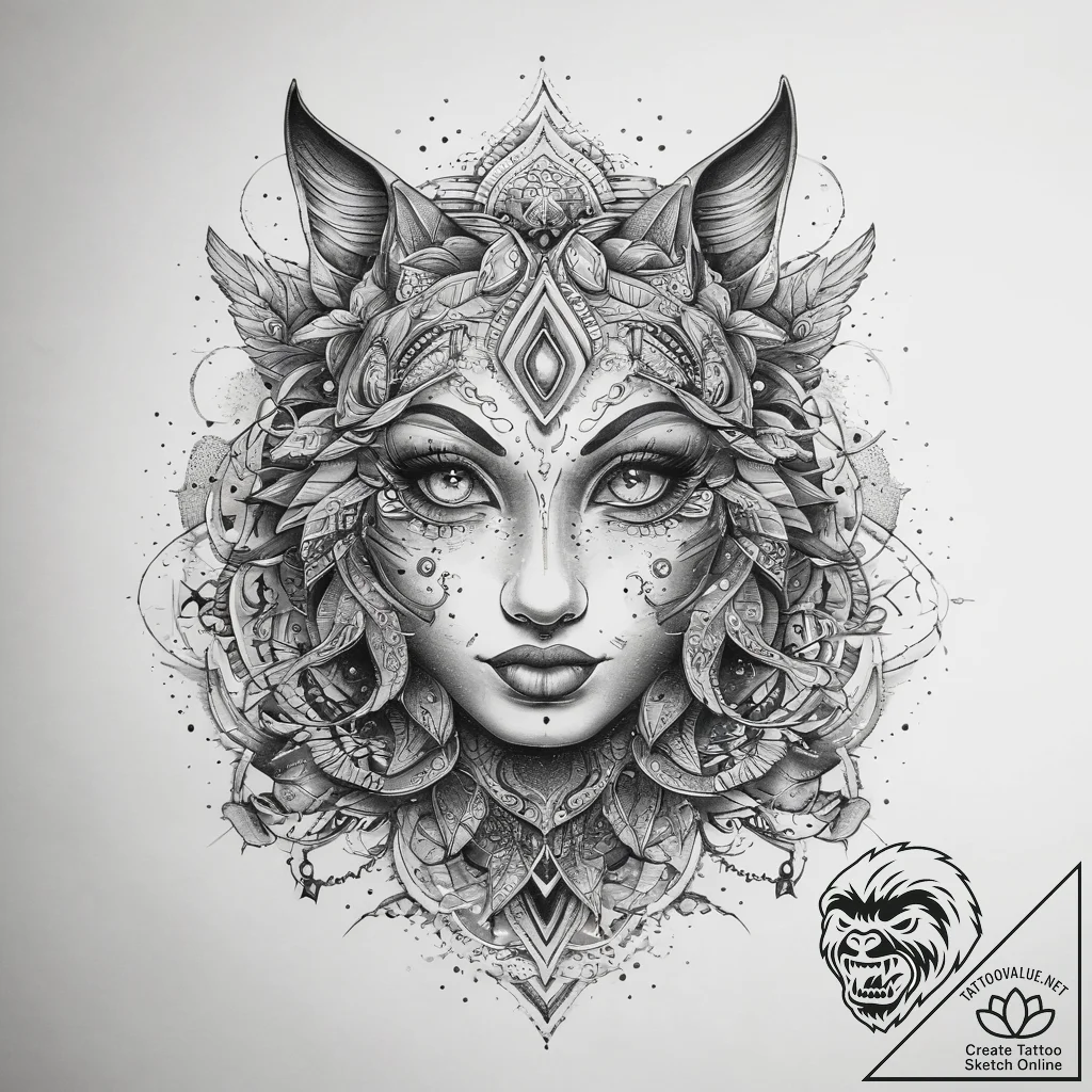 Tattoo sketch spiritual dimension, ink illust... - tattoo sketch (№1758559402_0, 22.09.2025 16:43) — tattoovalue.net