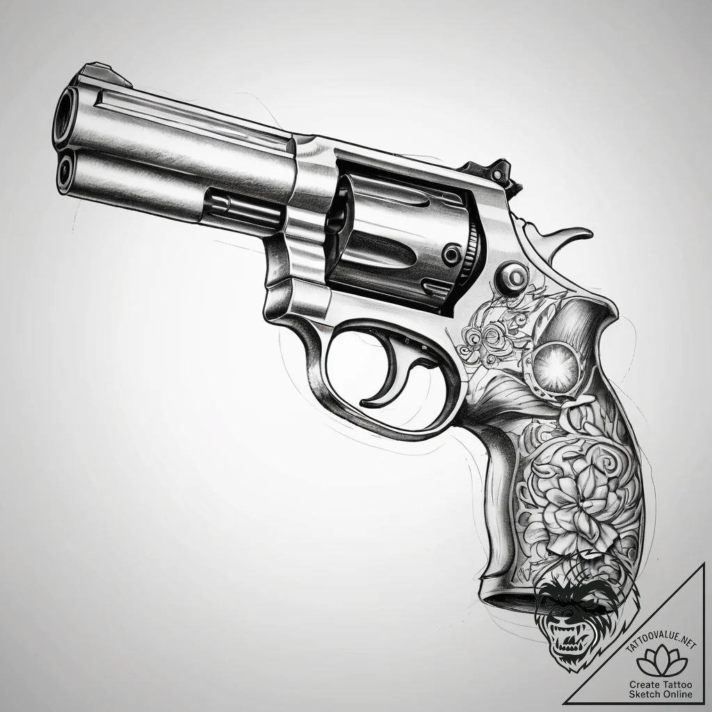 Tattoo sketch gun barrel - tattoo sketch (№1758560377_0, 22.09.2025 16:59) — tattoovalue.net