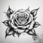 Tattoo sketch new school роза – tattoo sketch (№1758561554_0, 22.09.2025 17:19) — tattoovalue.net