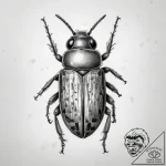 Tattoo sketch checkered beetle, ink illustrat… – tattoo sketch (№1758563521_0, 22.09.2025 17:52) — tattoovalue.net