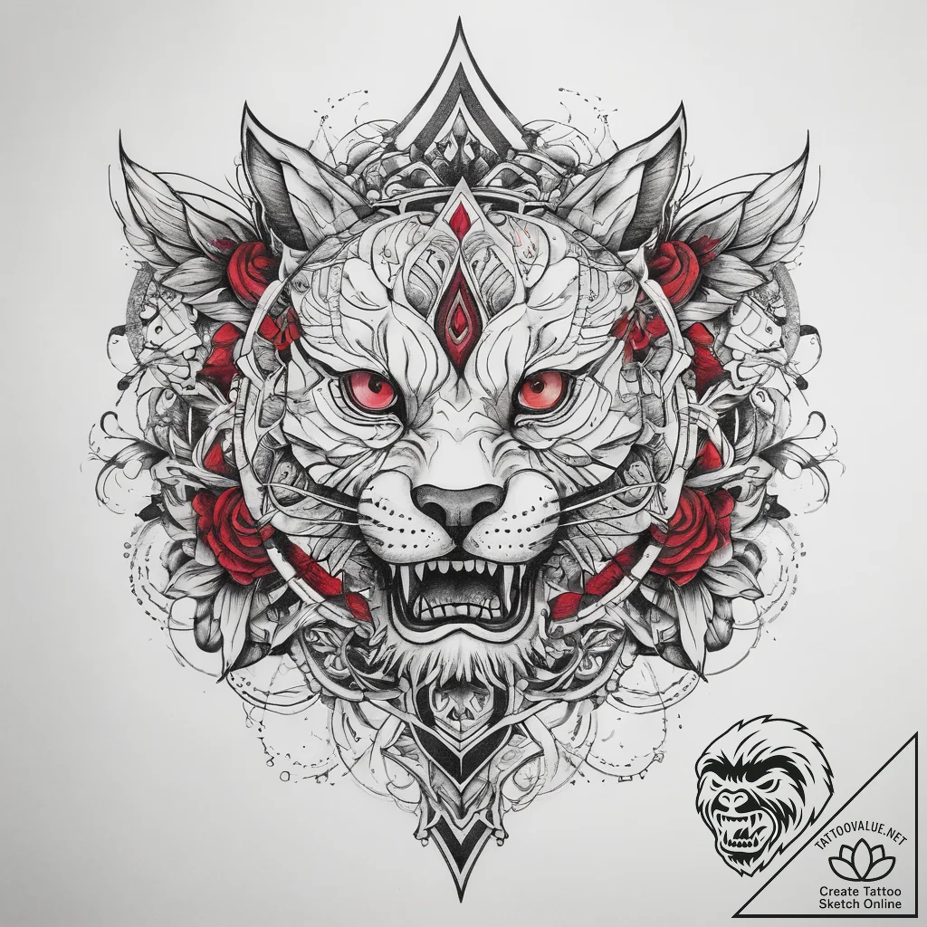 Tattoo sketch red - tattoo sketch (№1758563961_0, 22.09.2025 17:59) — tattoovalue.net
