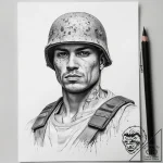 Tattoo sketch soldier with a paper, artistic… – tattoo sketch (№1758564353_0, 22.09.2025 18:05) — tattoovalue.net
