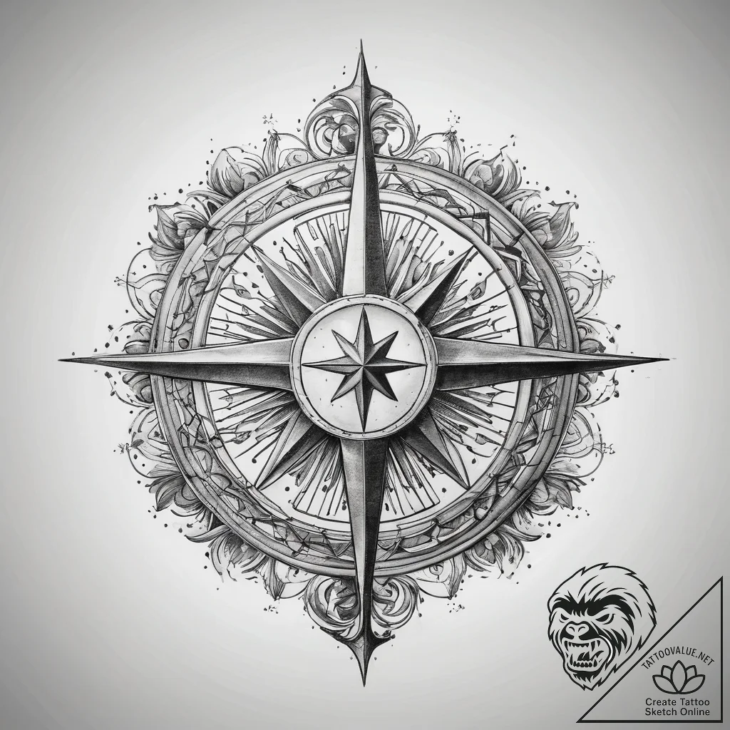 Tattoo sketch star and crescent, tattoo line... - tattoo sketch (№1758565911_0, 22.09.2025 18:31) — tattoovalue.net