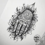 Tattoo sketch hands with a brush, tattoo flas… – tattoo sketch (№1758569227_0, 22.09.2025 19:27) — tattoovalue.net