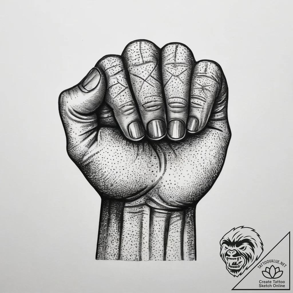 Tattoo sketch protest fist, tattoo line art,... - tattoo sketch (№1758570203_0, 22.09.2025 19:43) — tattoovalue.net