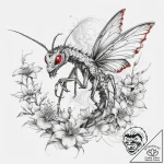 Tattoo sketch spiny flower mantis, concept ar… – tattoo sketch (№1758571025_0, 22.09.2025 19:57) — tattoovalue.net