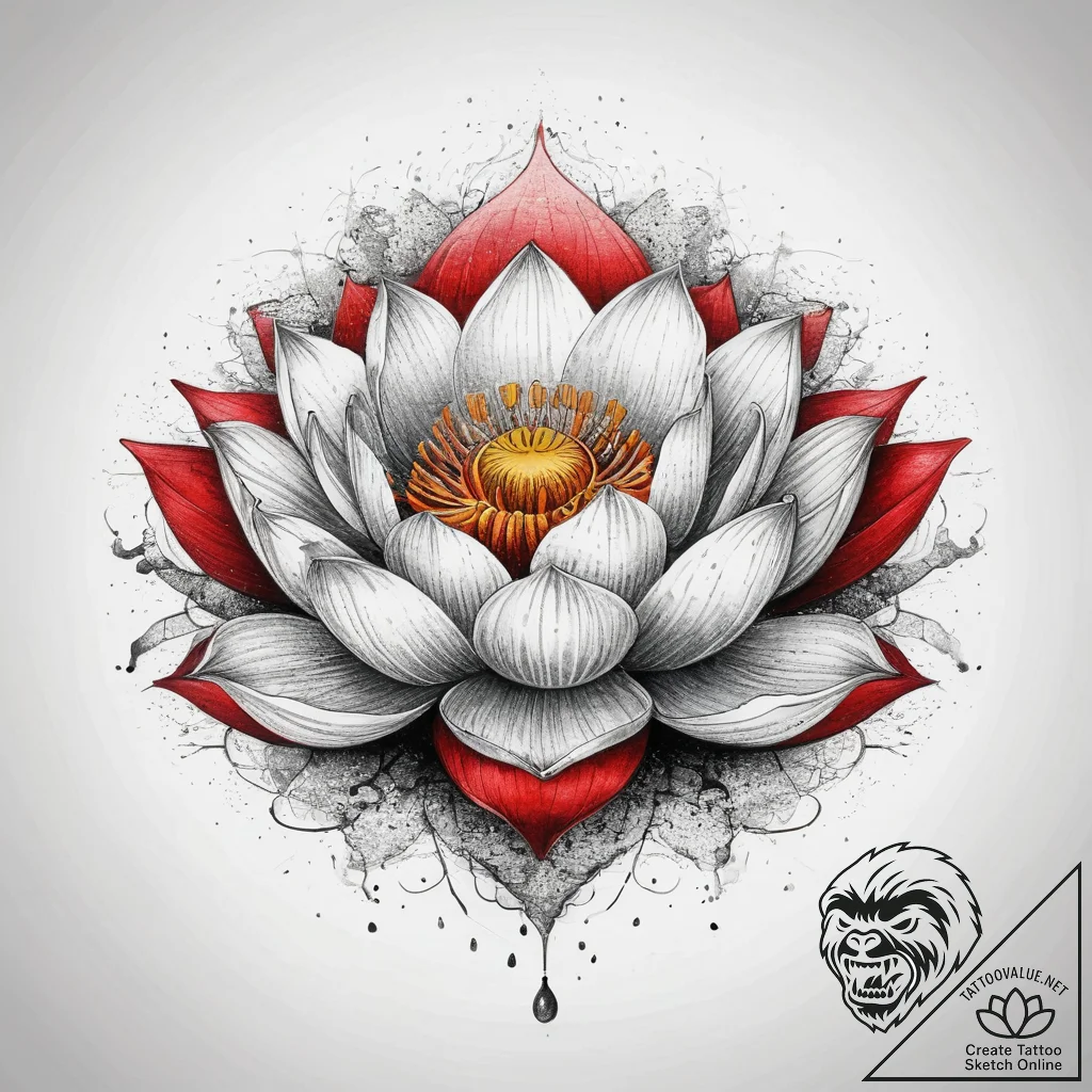 Tattoo sketch lotus, concept art for tattoo,... - tattoo sketch (№1758572196_0, 22.09.2025 20:16) — tattoovalue.net