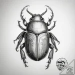 Tattoo sketch scarab beetle – tattoo sketch (№1758572976_0, 22.09.2025 20:29) — tattoovalue.net