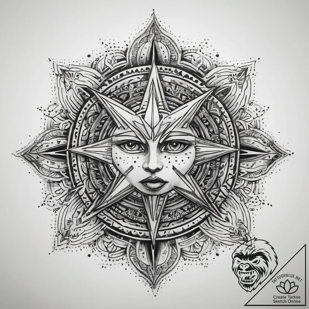 Tattoo sketch cosmic creation, concept art fo... - tattoo sketch (№1758573562_0, 22.09.2025 20:39) — tattoovalue.net