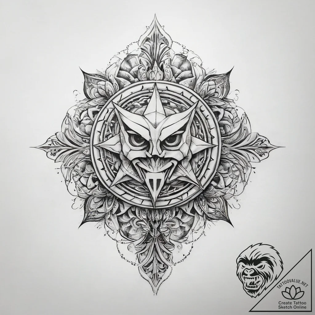 Tattoo sketch tyet with a symbol - tattoo sketch (№1758575333_0, 22.09.2025 21:08) — tattoovalue.net