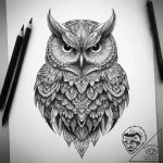 Tattoo sketch абстрактная сова, ink illustrat… – tattoo sketch (№1758575531_0, 22.09.2025 21:12) — tattoovalue.net