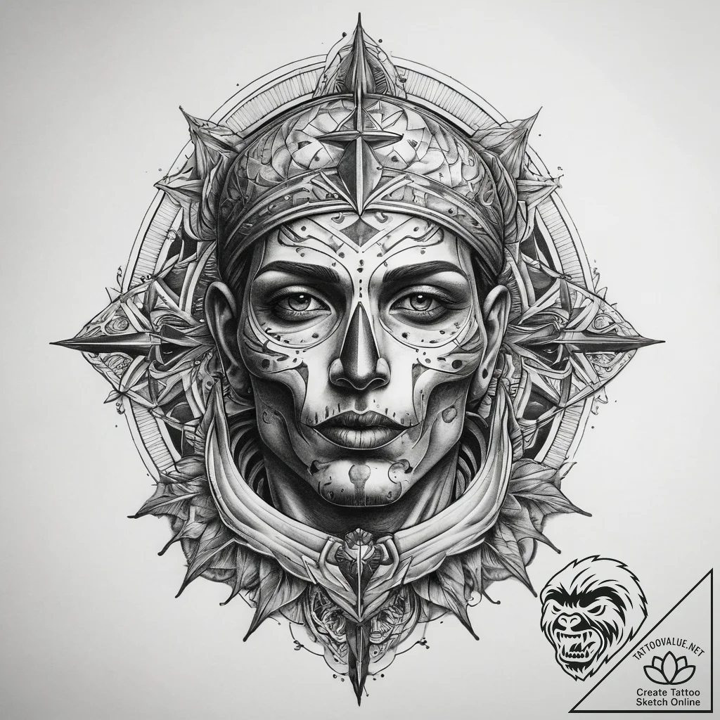 Tattoo sketch cosmic person, artistic tattoo... - tattoo sketch (№1758575926_0, 22.09.2025 21:18) — tattoovalue.net