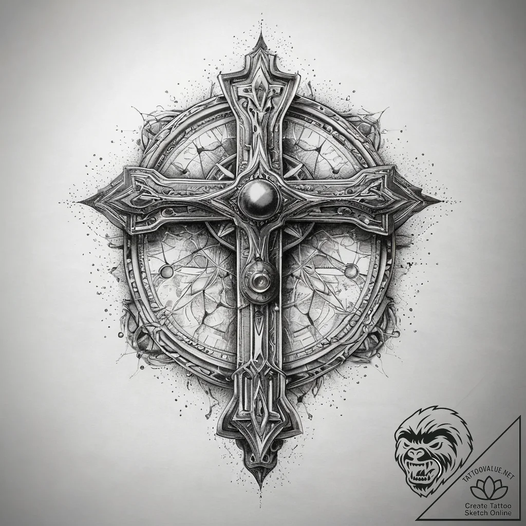 Tattoo sketch cosmic realm, concept art for t... - tattoo sketch (№1758576122_0, 22.09.2025 21:22) — tattoovalue.net