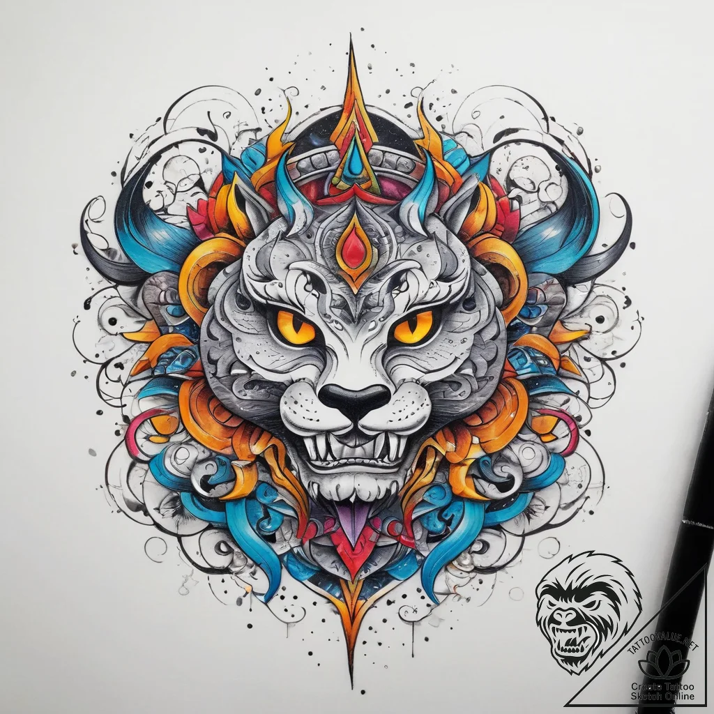 Tattoo sketch cosmic tale, tattoo sketch desi... - tattoo sketch (№1758577101_0, 22.09.2025 21:38) — tattoovalue.net