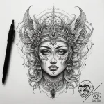 Tattoo sketch divine legend, tattoo flash she… – tattoo sketch (№1758577300_0, 22.09.2025 21:41) — tattoovalue.net