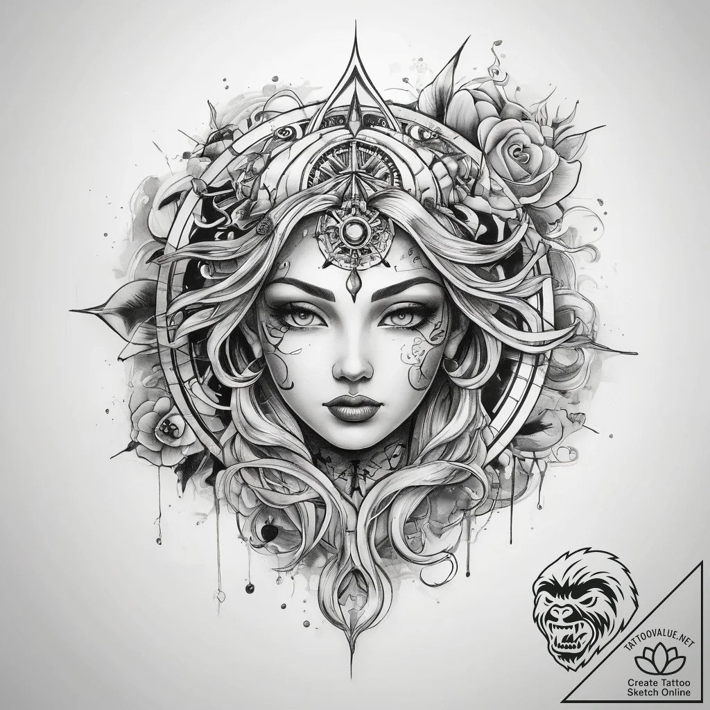 Tattoo sketch water - tattoo sketch (№1758577693_0, 22.09.2025 21:48) — tattoovalue.net
