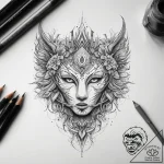 Tattoo sketch spirit, ink illustration for ta… – tattoo sketch (№1758578283_0, 22.09.2025 21:58) — tattoovalue.net