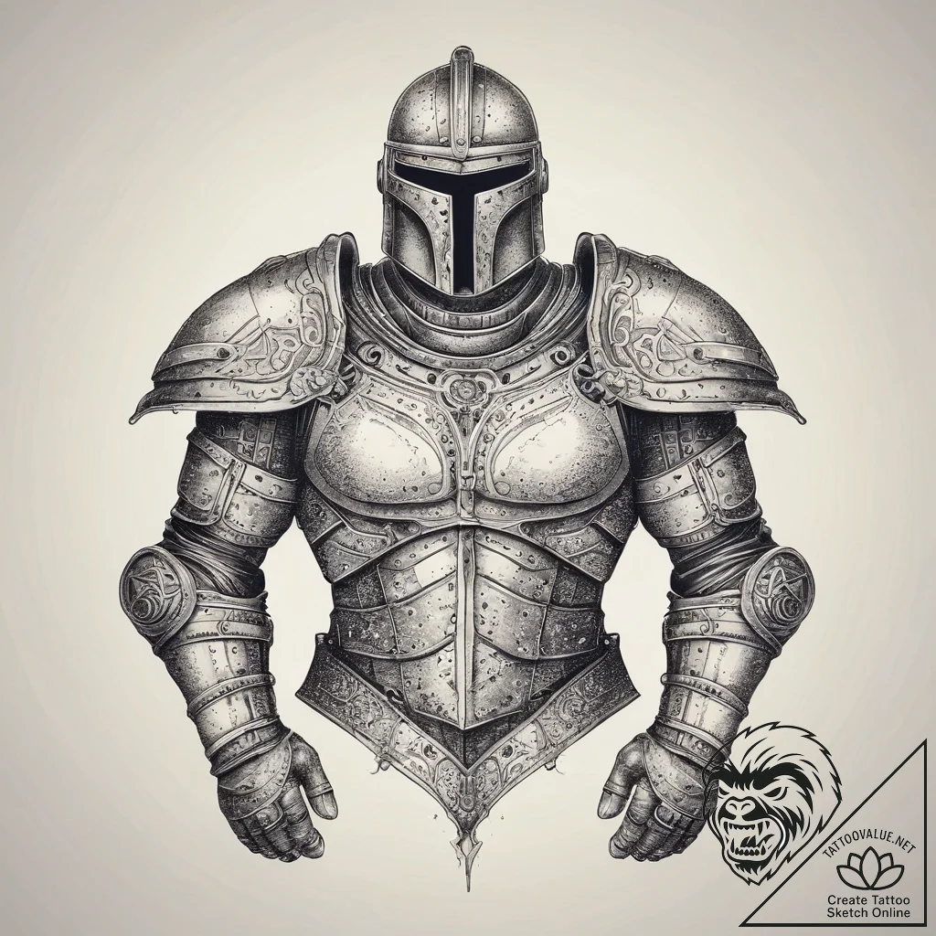 Tattoo sketch armor, tattoo sketch design, do... - tattoo sketch (№1758578479_0, 22.09.2025 22:01) — tattoovalue.net
