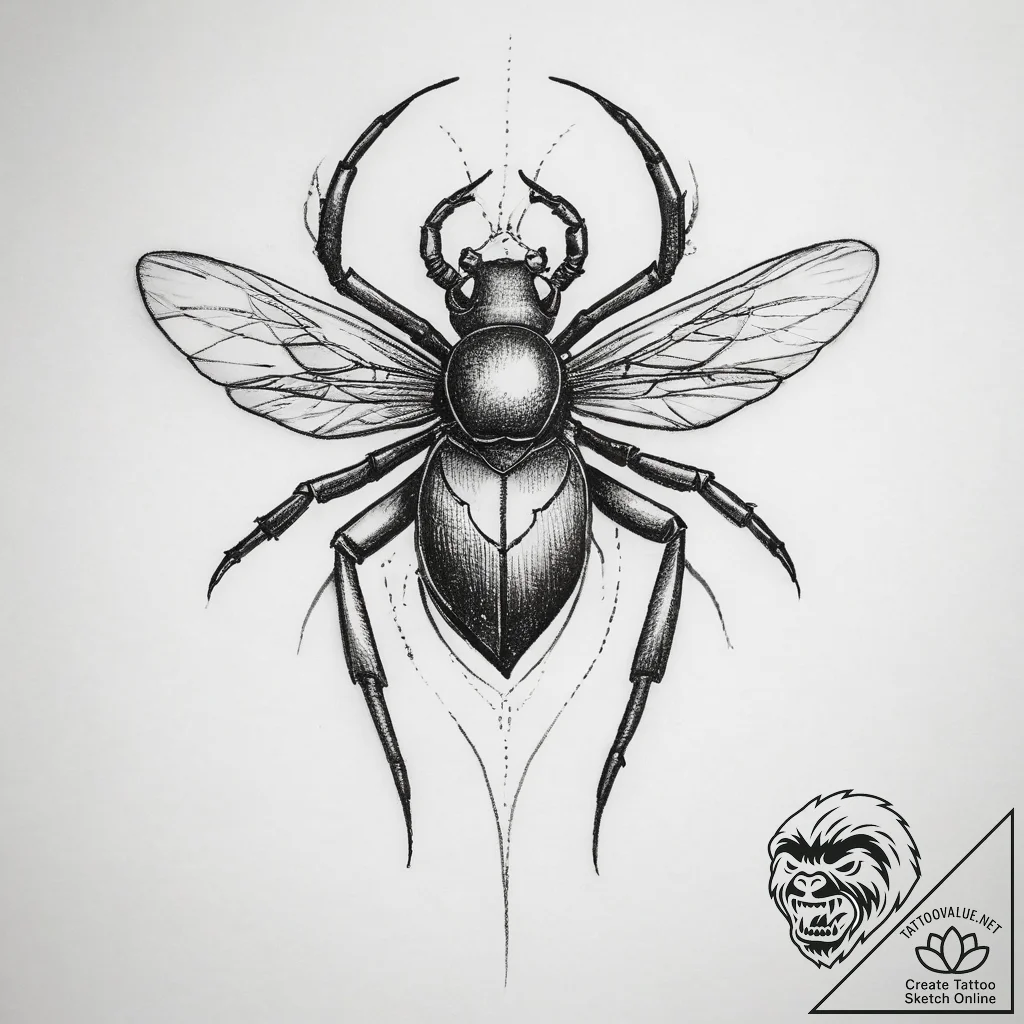 Tattoo sketch tick - tattoo sketch (№1758579458_0, 22.09.2025 22:17) — tattoovalue.net