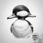 Tattoo sketch bufflehead – tattoo sketch (№1758580442_0, 22.09.2025 22:34) — tattoovalue.net