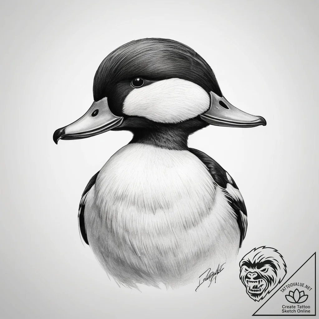 Tattoo sketch bufflehead - tattoo sketch (№1758580442_0, 22.09.2025 22:34) — tattoovalue.net