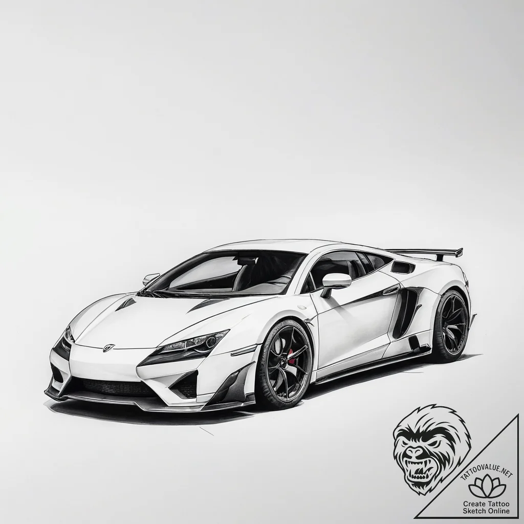 Tattoo sketch sports car - tattoo sketch (№1758581434_0, 22.09.2025 22:50) — tattoovalue.net