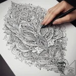 Tattoo sketch hands with a letter, tattoo lin… – tattoo sketch (№1758582411_0, 22.09.2025 23:06) — tattoovalue.net