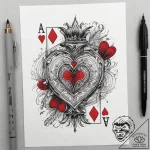 Tattoo sketch ace of hearts, tattoo line art,… – tattoo sketch (№1758582999_0, 22.09.2025 23:16) — tattoovalue.net